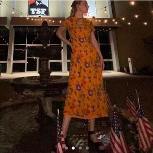 Vintage orange floral Jack Mulqueen dress